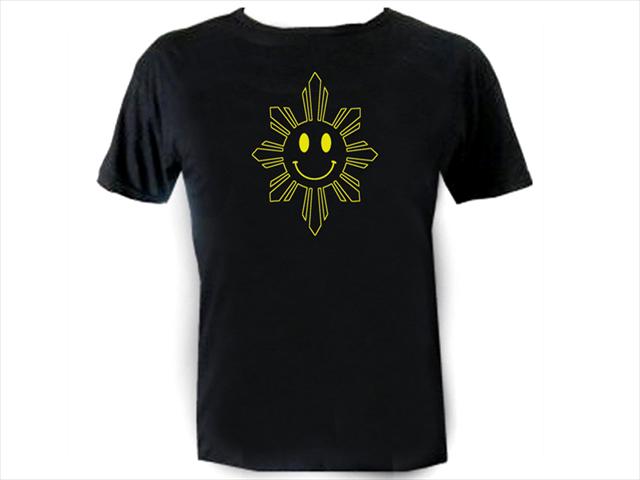 Smiling sun- silk printed graphic smile tee shirt